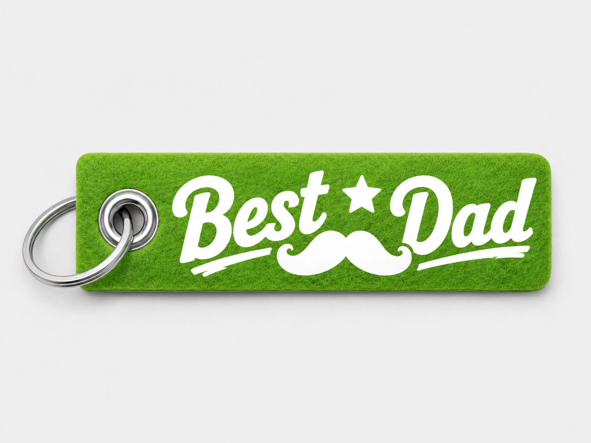 Filz-Schlüsselanhänger Best Dad in Grün