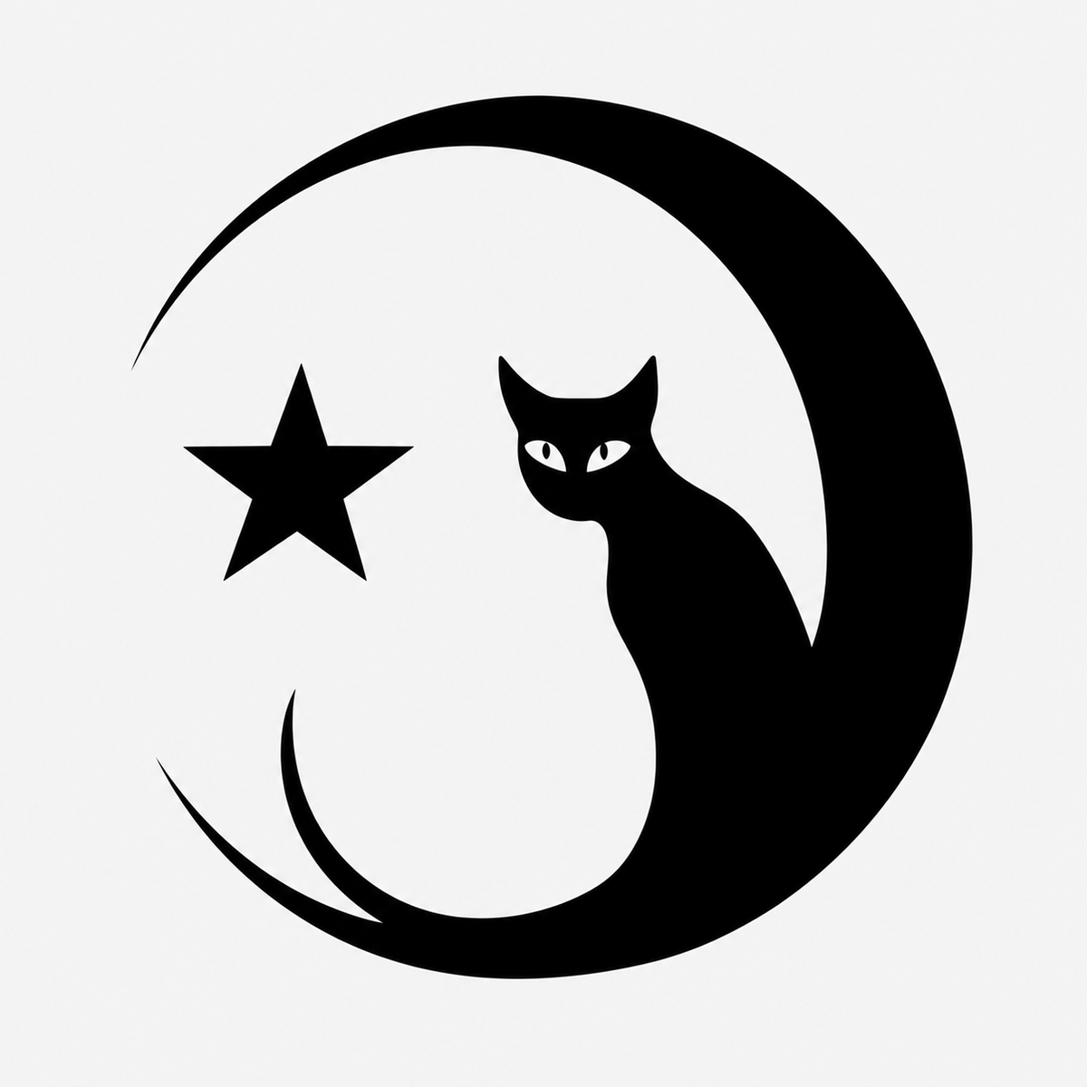 Pegatina Gato en la luna