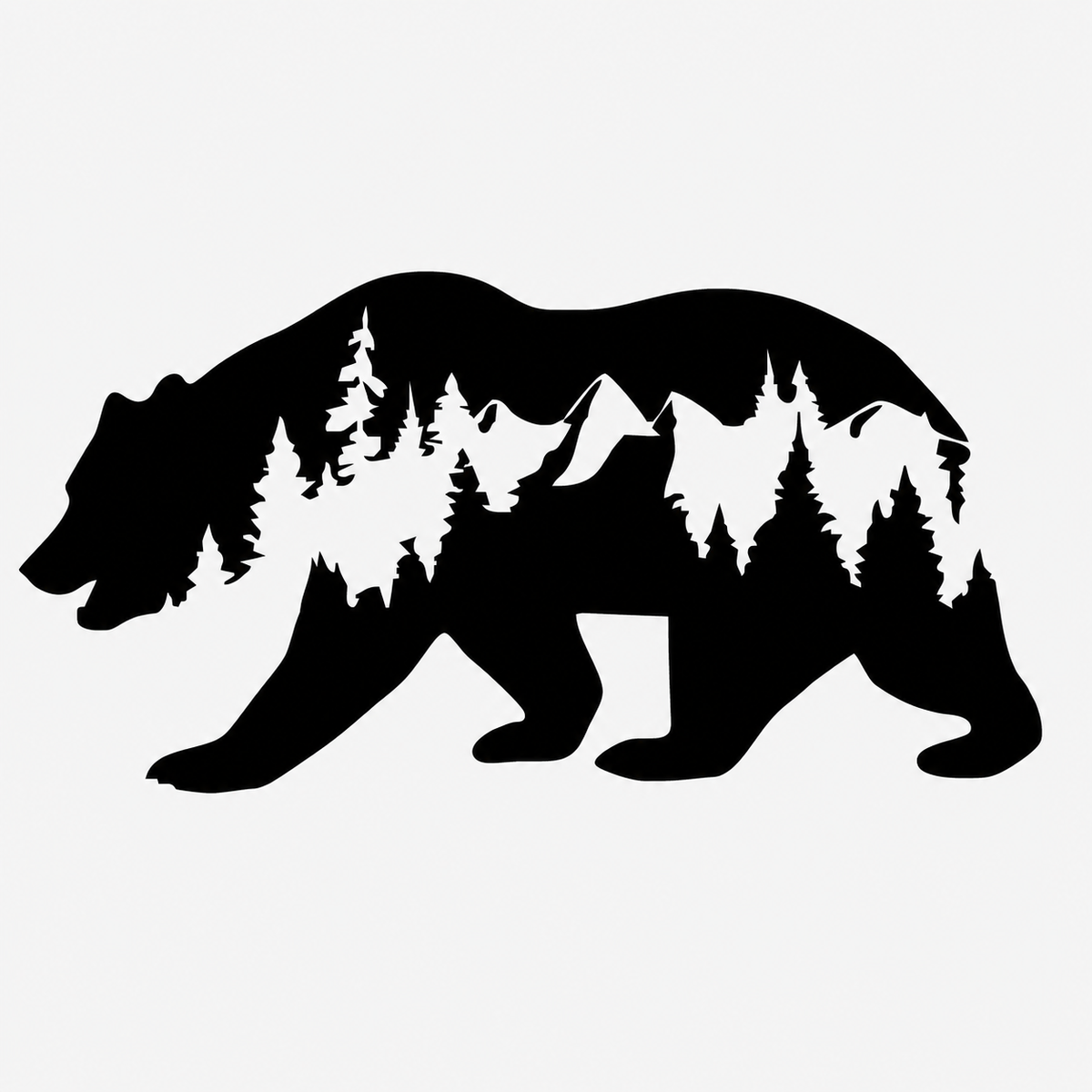 Pegatina Oso con bosque